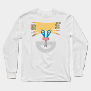 School Supply Silly Face Long Sleeve T-Shirt